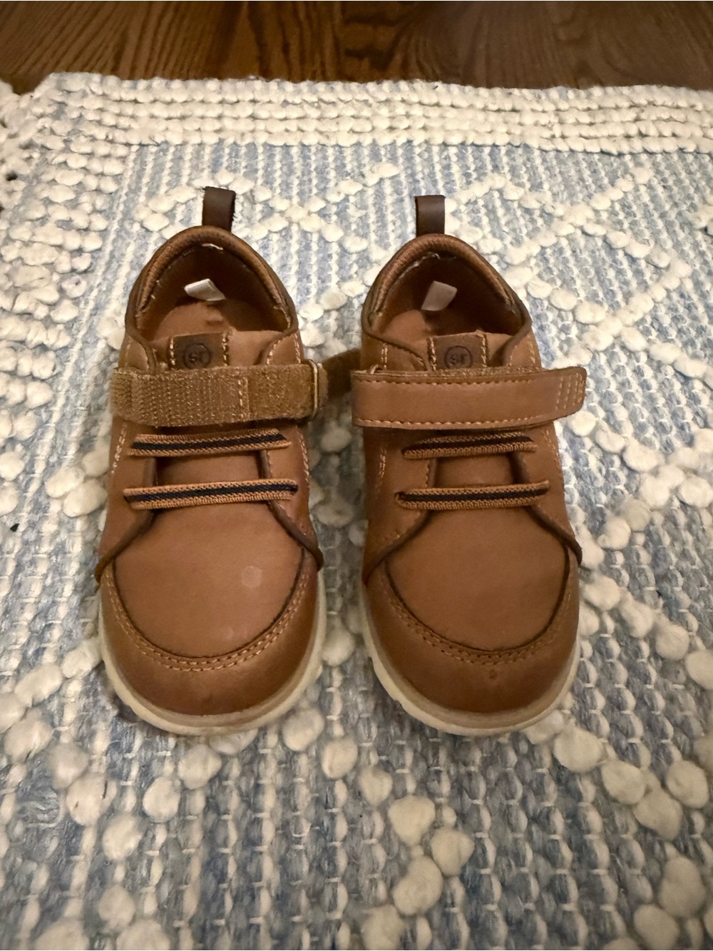 Stride Rite Brown Kids Velcro Leather Sneakers